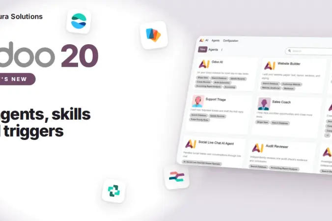 Odoo 20 AI Agents: Skills, Sources, Triggers