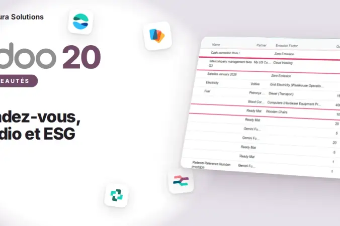 Odoo 20 Rendez-vous, Studio et ESG : nouveautés