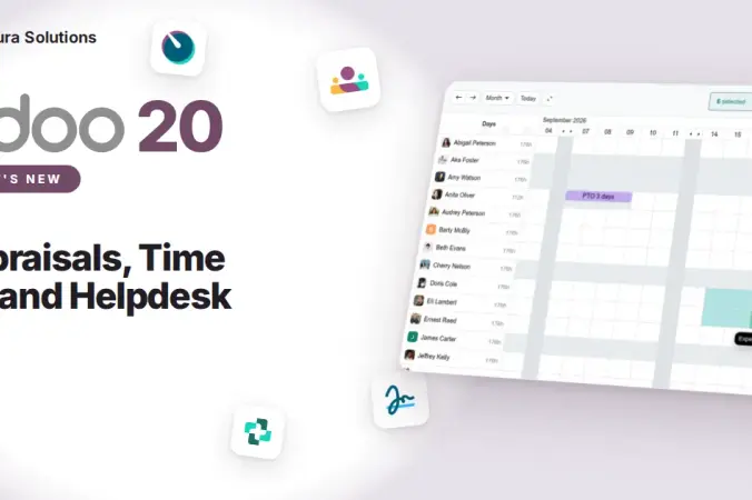 Odoo 20 Appraisals, Time Off Gantt and Helpdesk