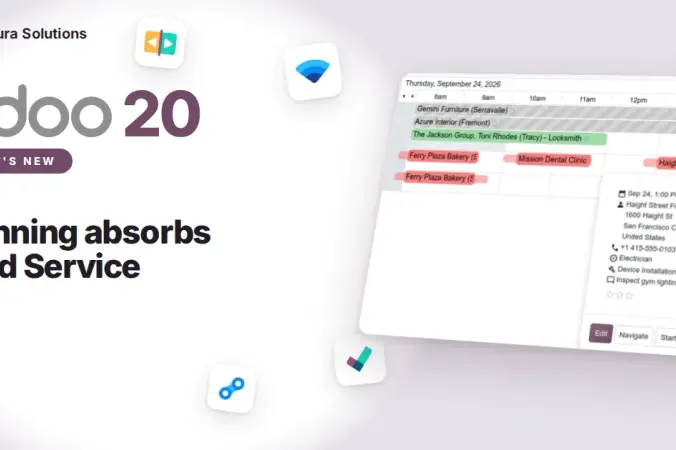 Odoo 20 Planning and Field Service: Gantt and Map