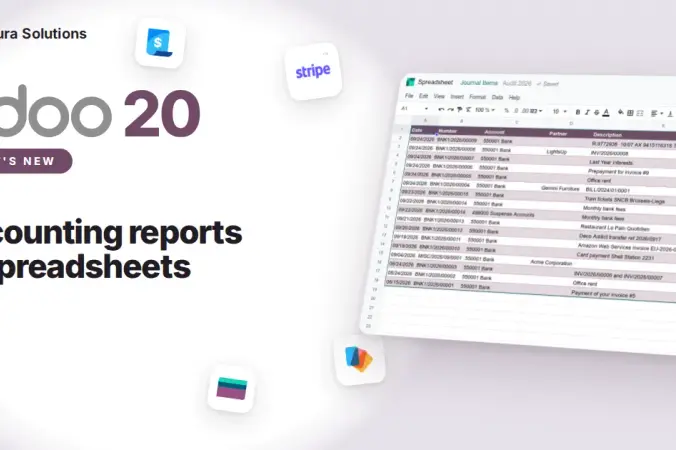 Odoo 20 Accounting Reports in Spreadsheets