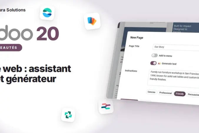Odoo 20 Site Web : assistant IA et générateur