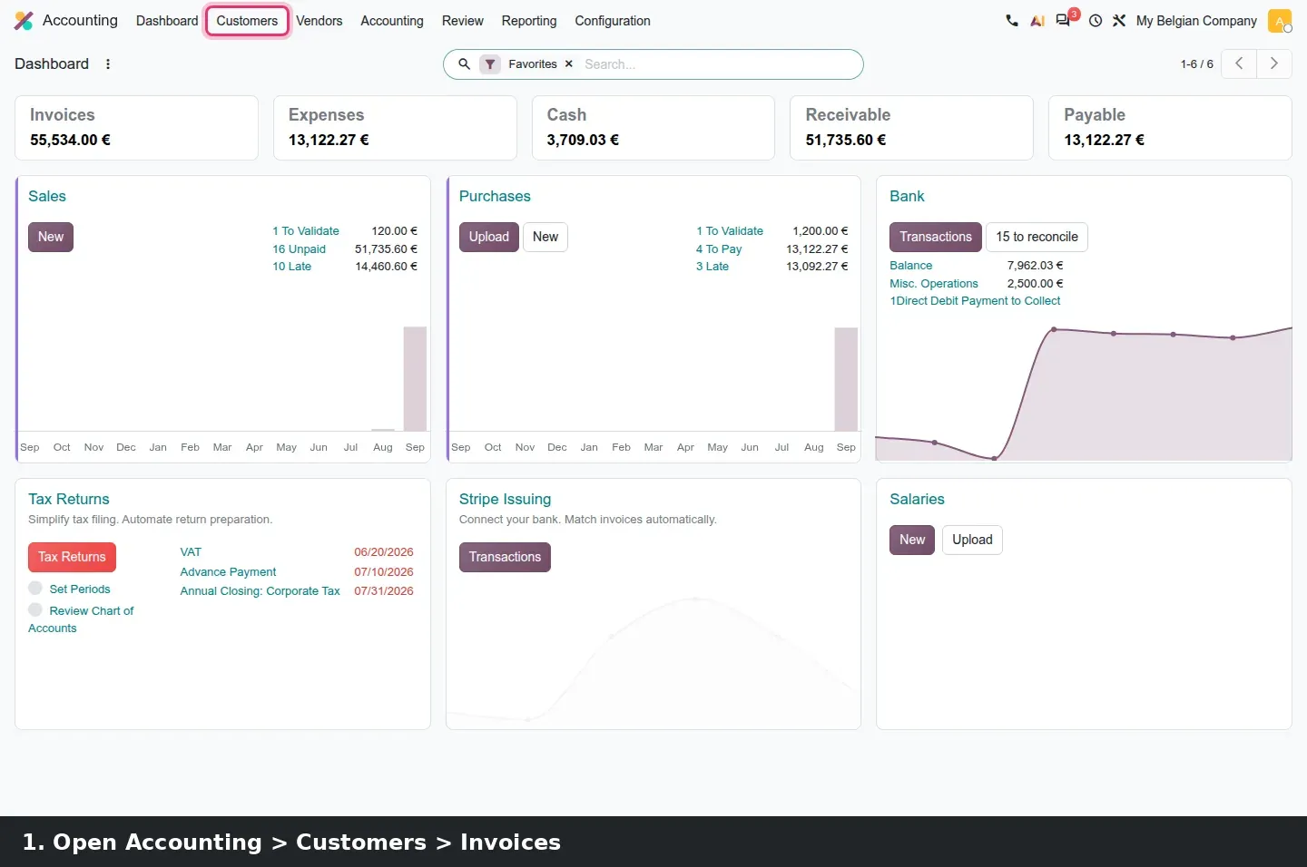 Step 1: Animated sending of a Peppol UBL invoice
