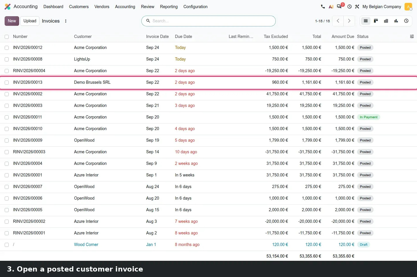 Step 2: Animated sending of a Peppol UBL invoice