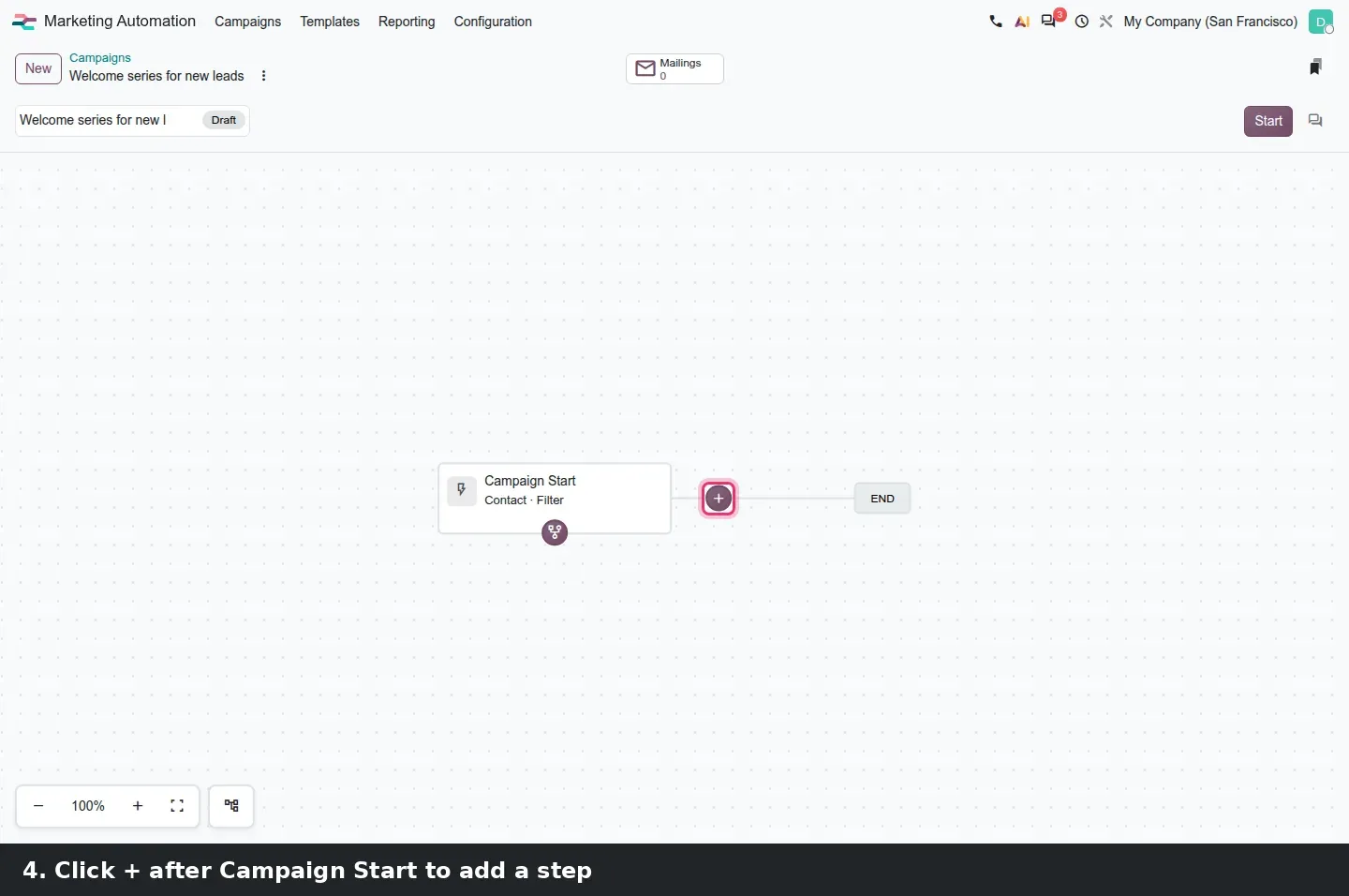 Step 2: Animated tutorial creating a campaign on a dynamic list