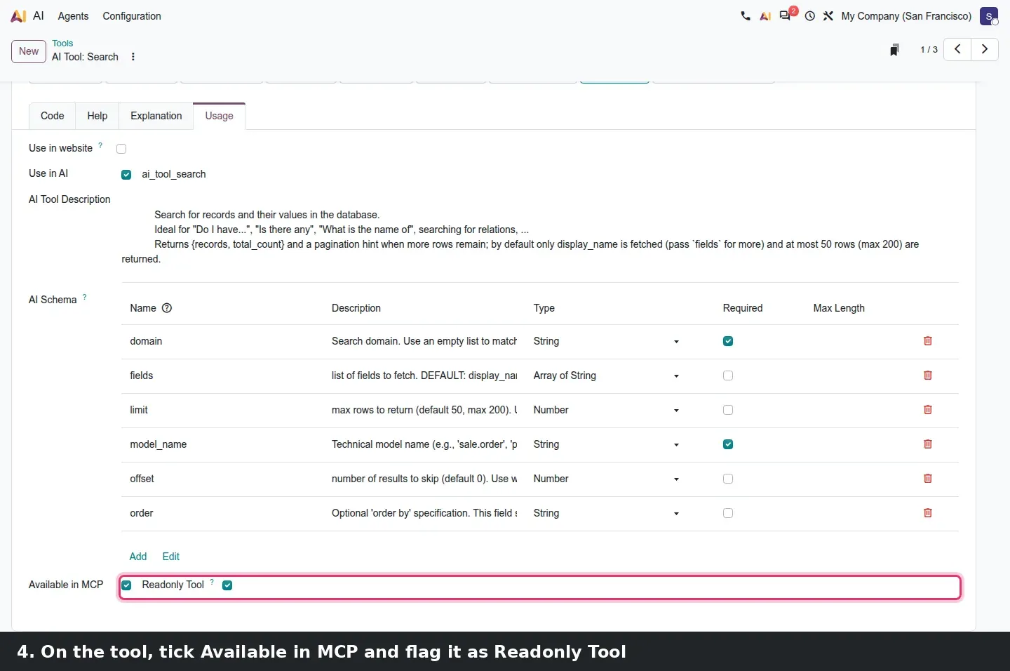 Step 3: Animated steps showing how a tool is exposed in MCP
