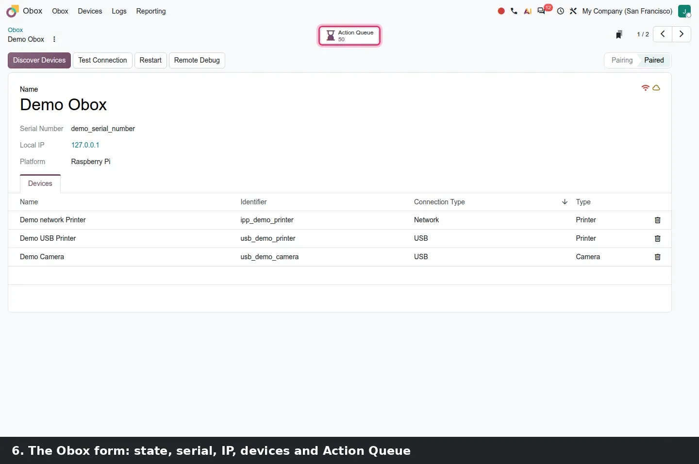 Step 3: Animated steps pairing an Obox manually and opening its form