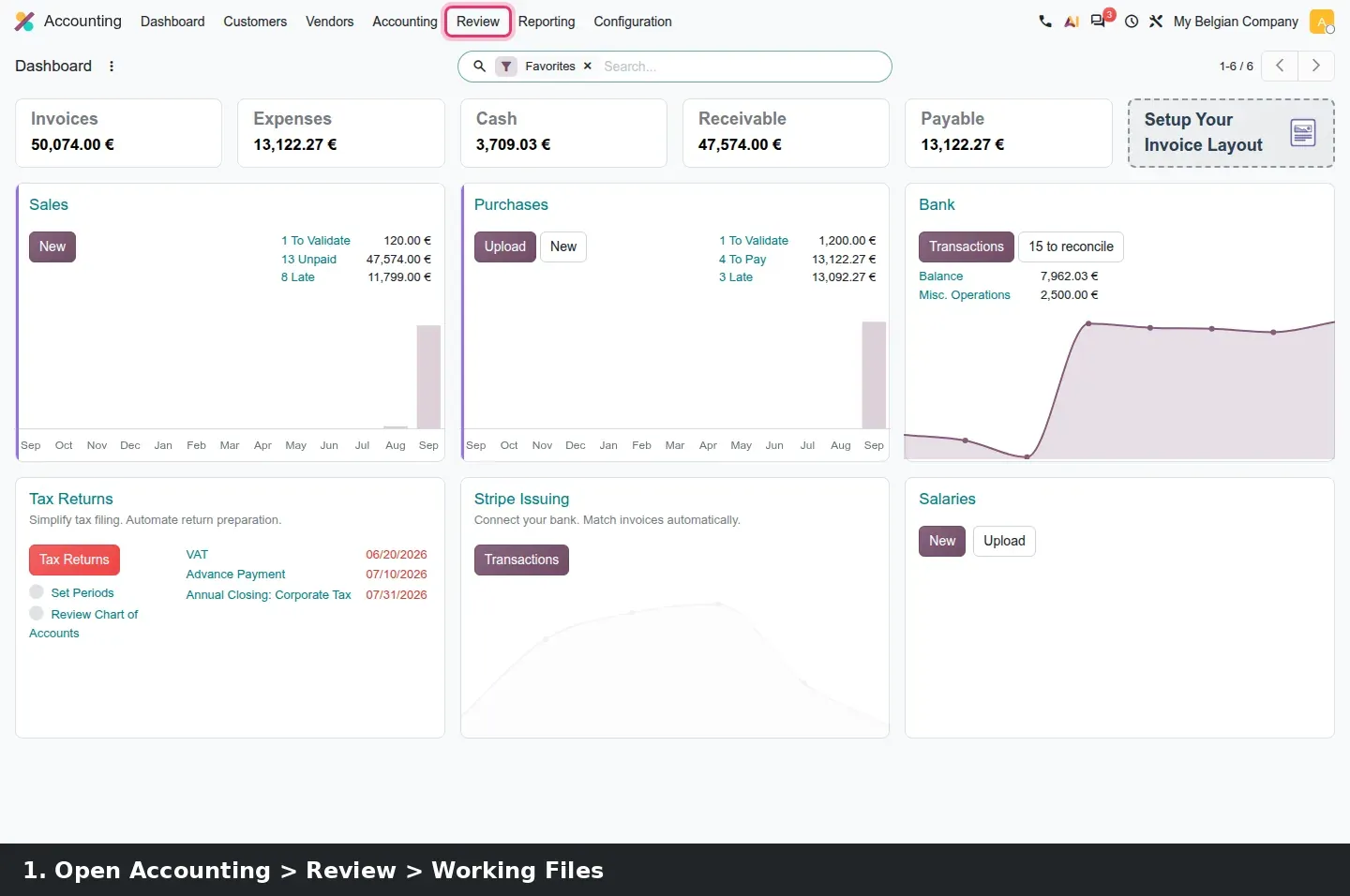 Step 1: Animated walkthrough of starting a yearly audit working file