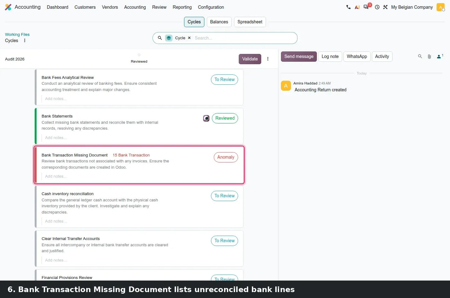 Step 3: Animated walkthrough of starting a yearly audit working file