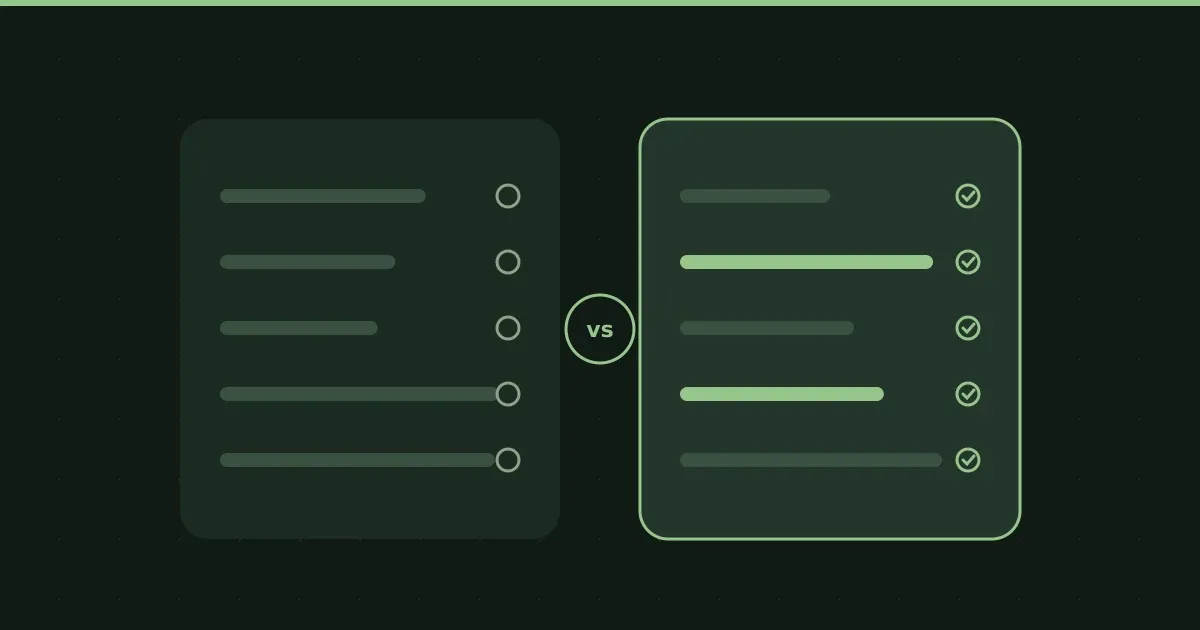 Illustration of two option panels compared side by side