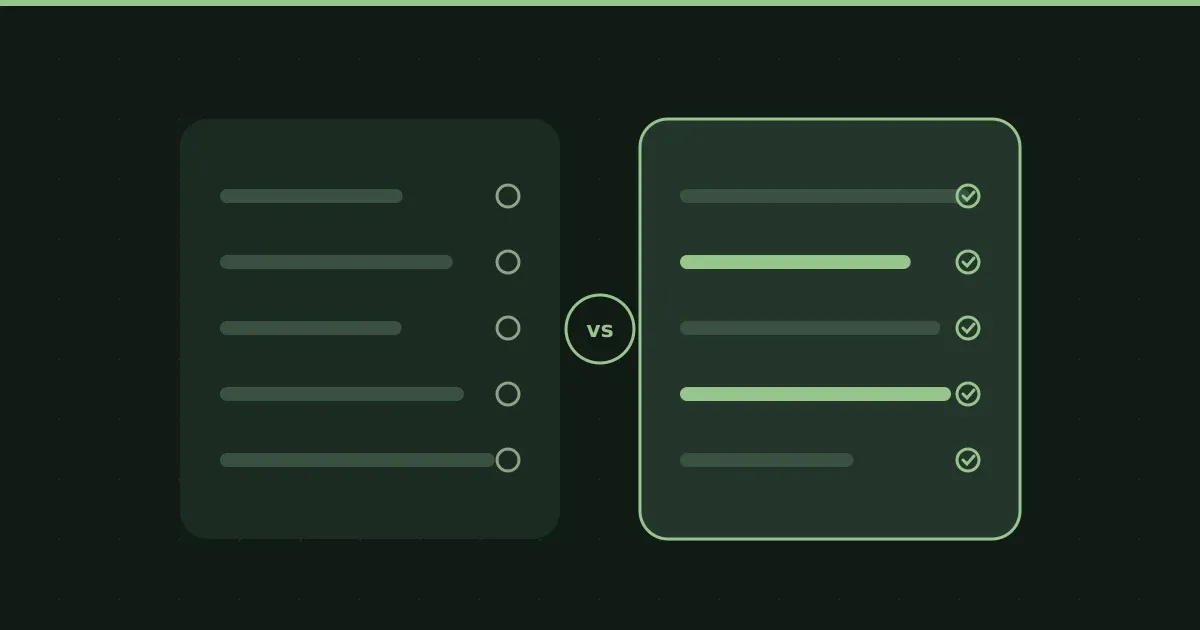 Illustration of two option panels compared side by side