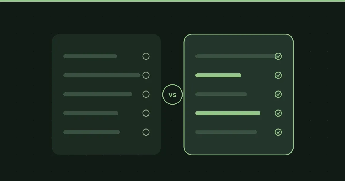 Illustration of two option panels compared side by side