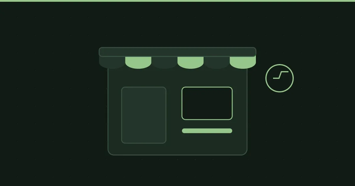 Illustration of an online storefront with a shopping cart