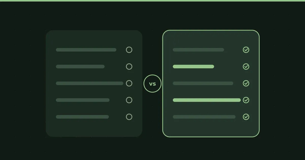 Illustration of two option panels compared side by side