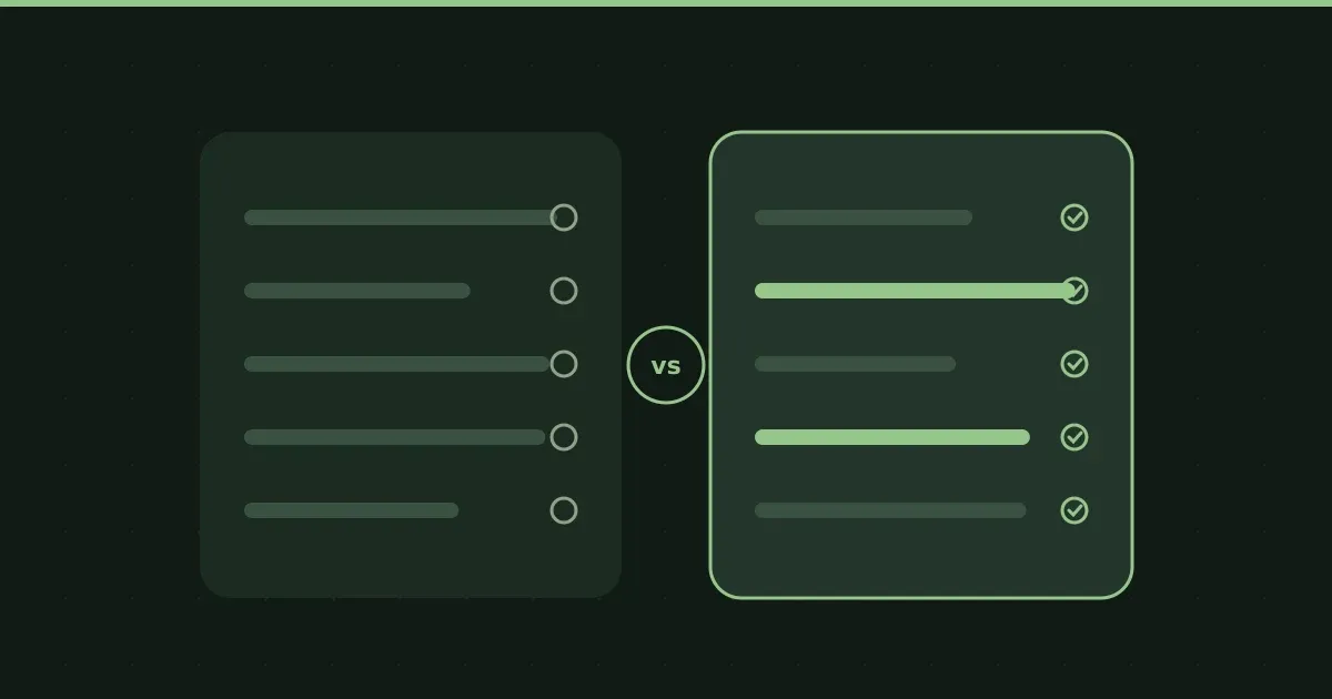 Illustration of two option panels compared side by side
