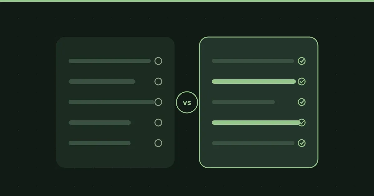 Illustration of two option panels compared side by side