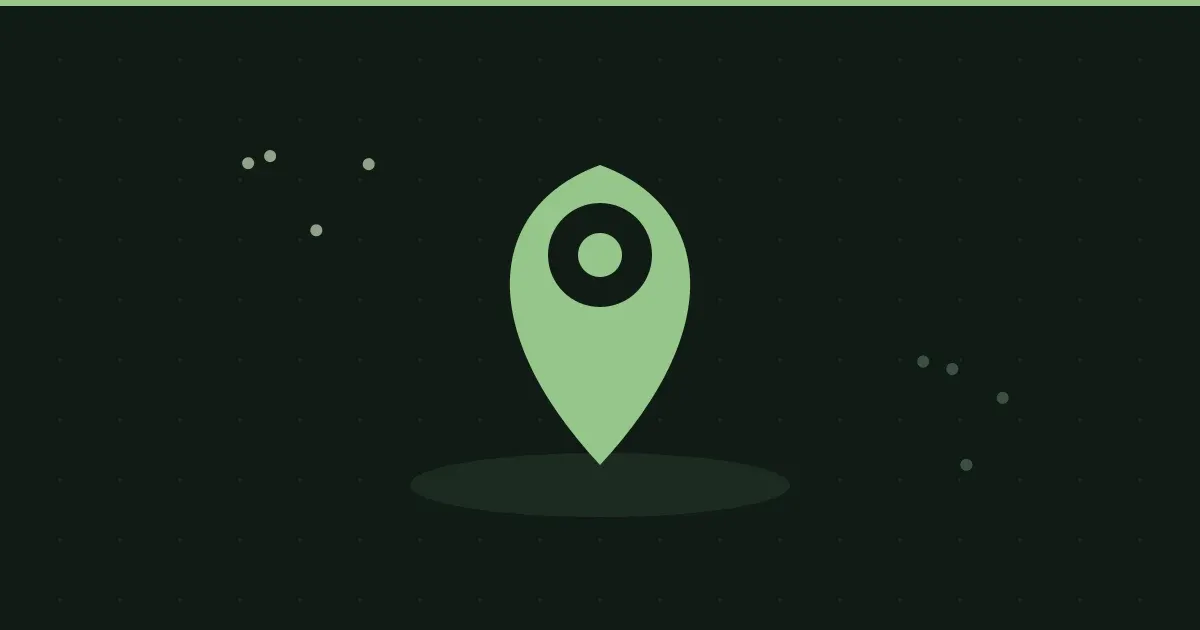 Illustration d’une épingle de localisation sur une carte régionale