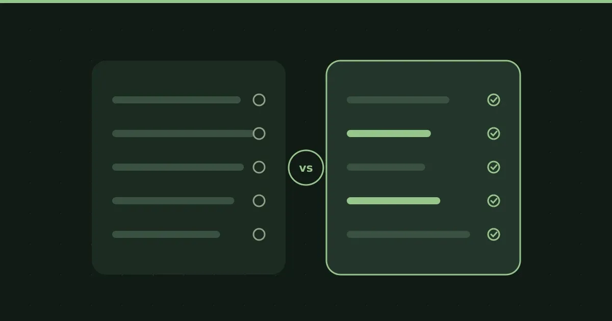 Illustration of two option panels compared side by side