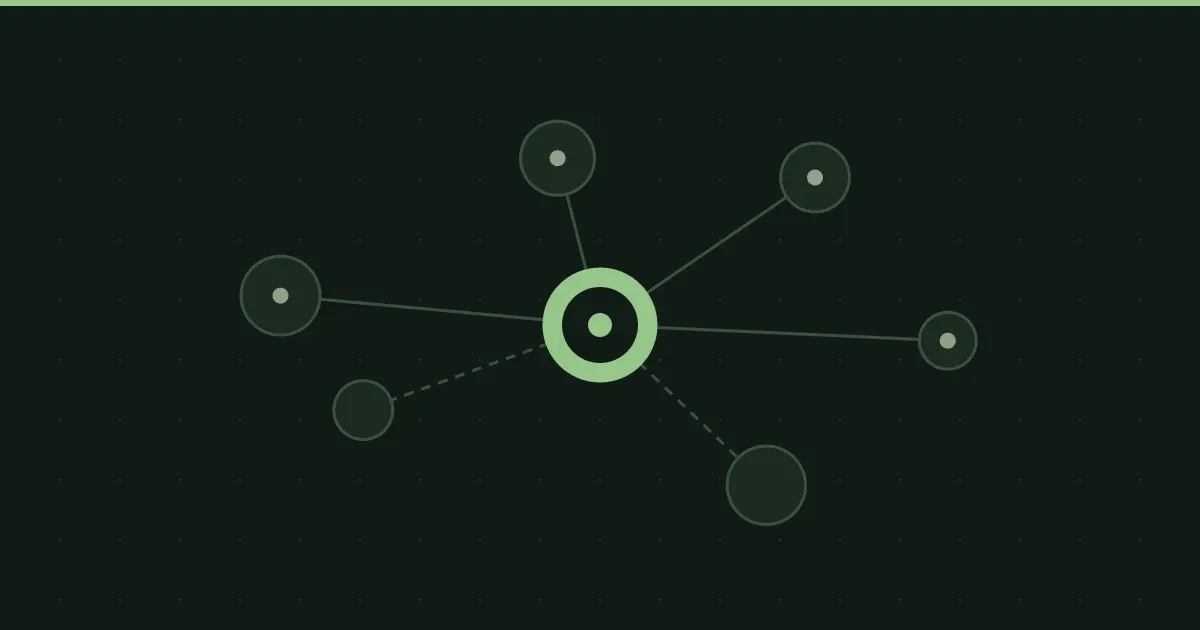 Illustration of connected system nodes exchanging data