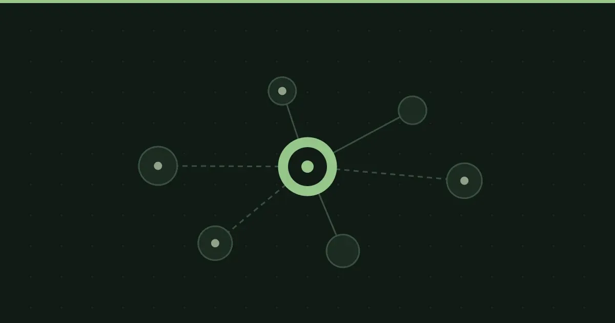 Illustration of connected system nodes exchanging data