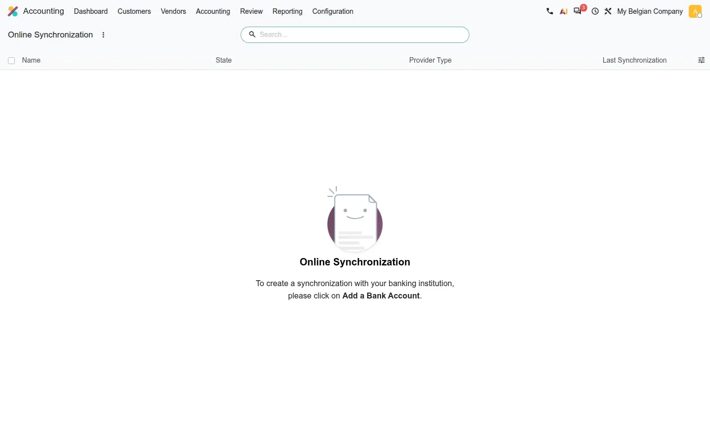 Empty online synchronization list