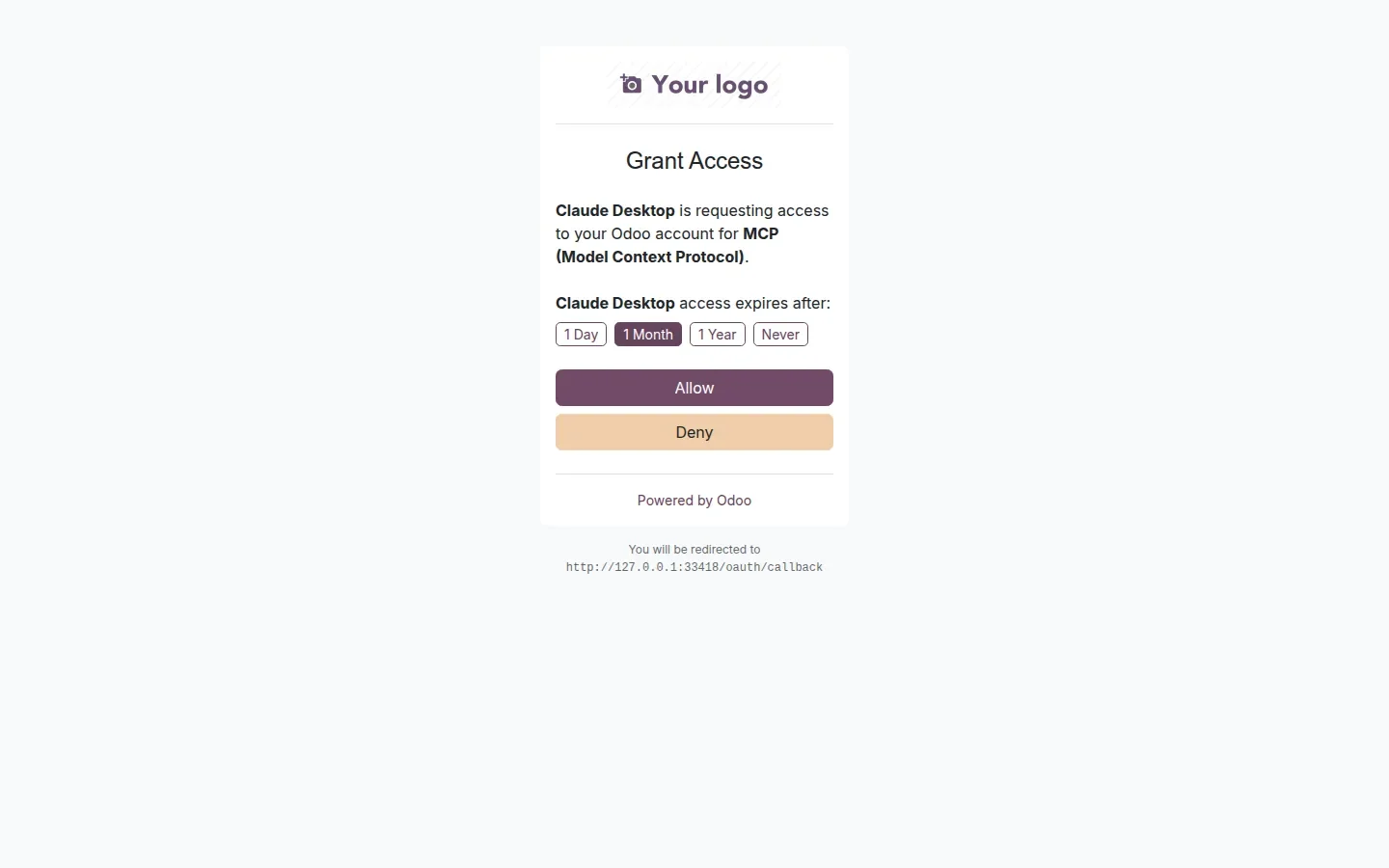 Grant Access page asking to allow Claude Desktop MCP access