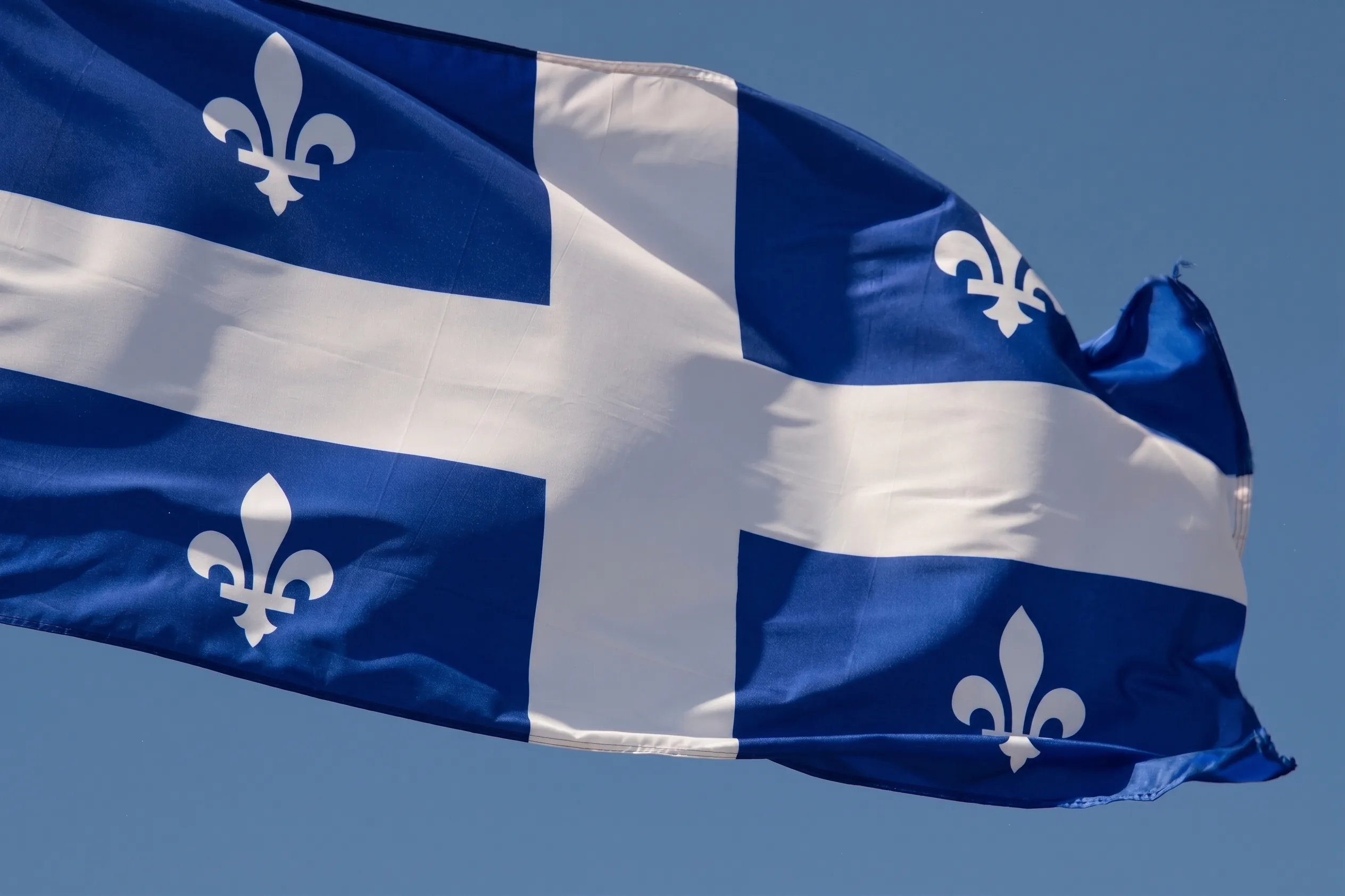 Fleurdelisé flag background representing Quebec